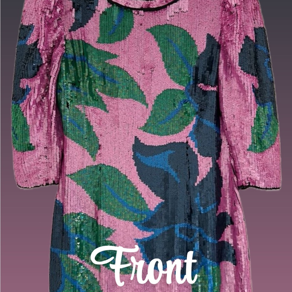 ASOS Pink and Green Sequin Dress